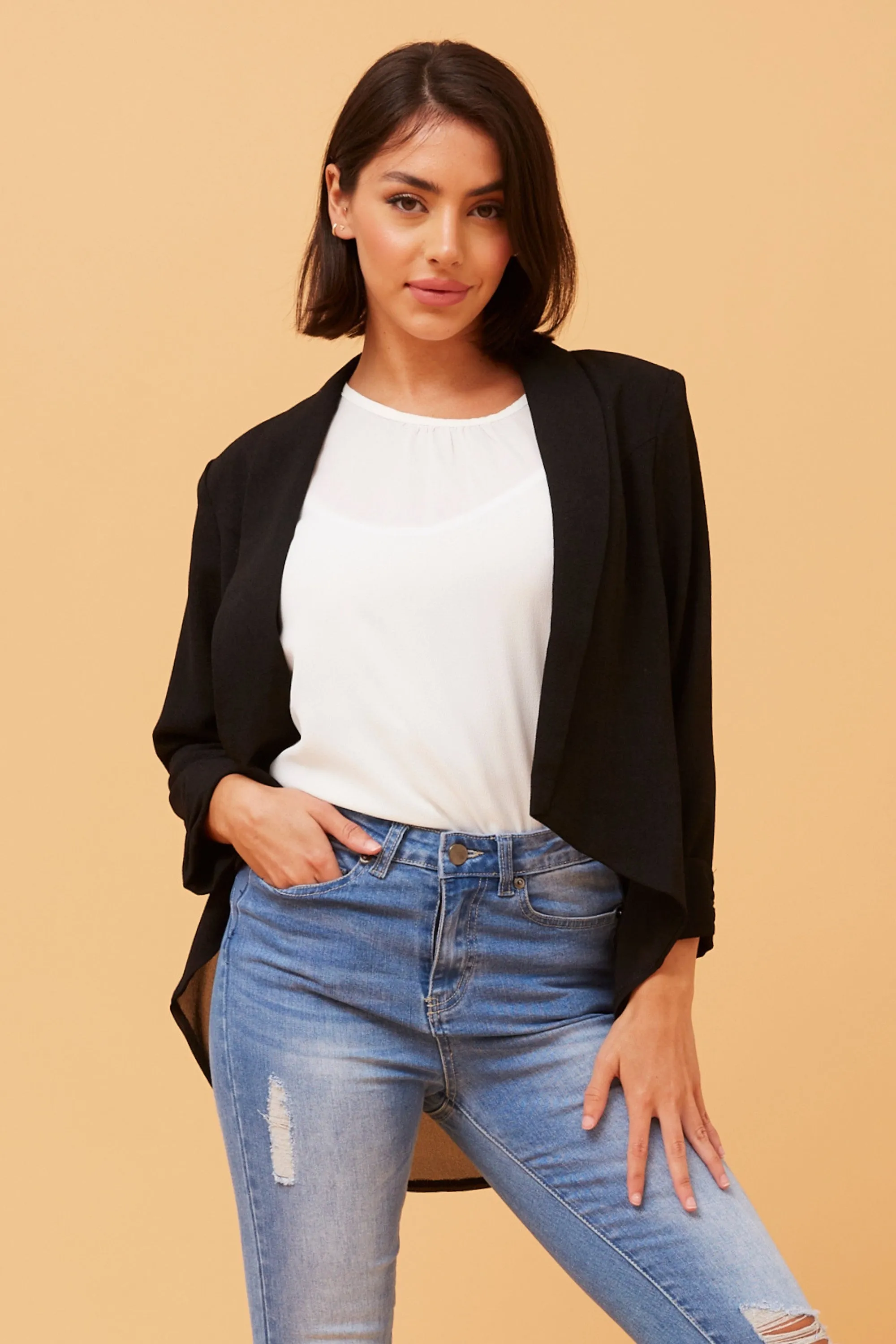 3/4 slv. crop jkt  (j505947)