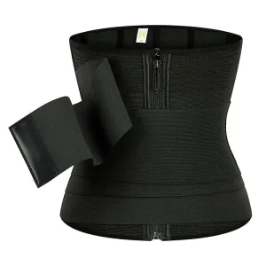 9 Steel Bones Waist Trainer Body Shaper - Adjustable Tummy Control Snatch Me Up Wrap with Stretch Bands for Slimming Women