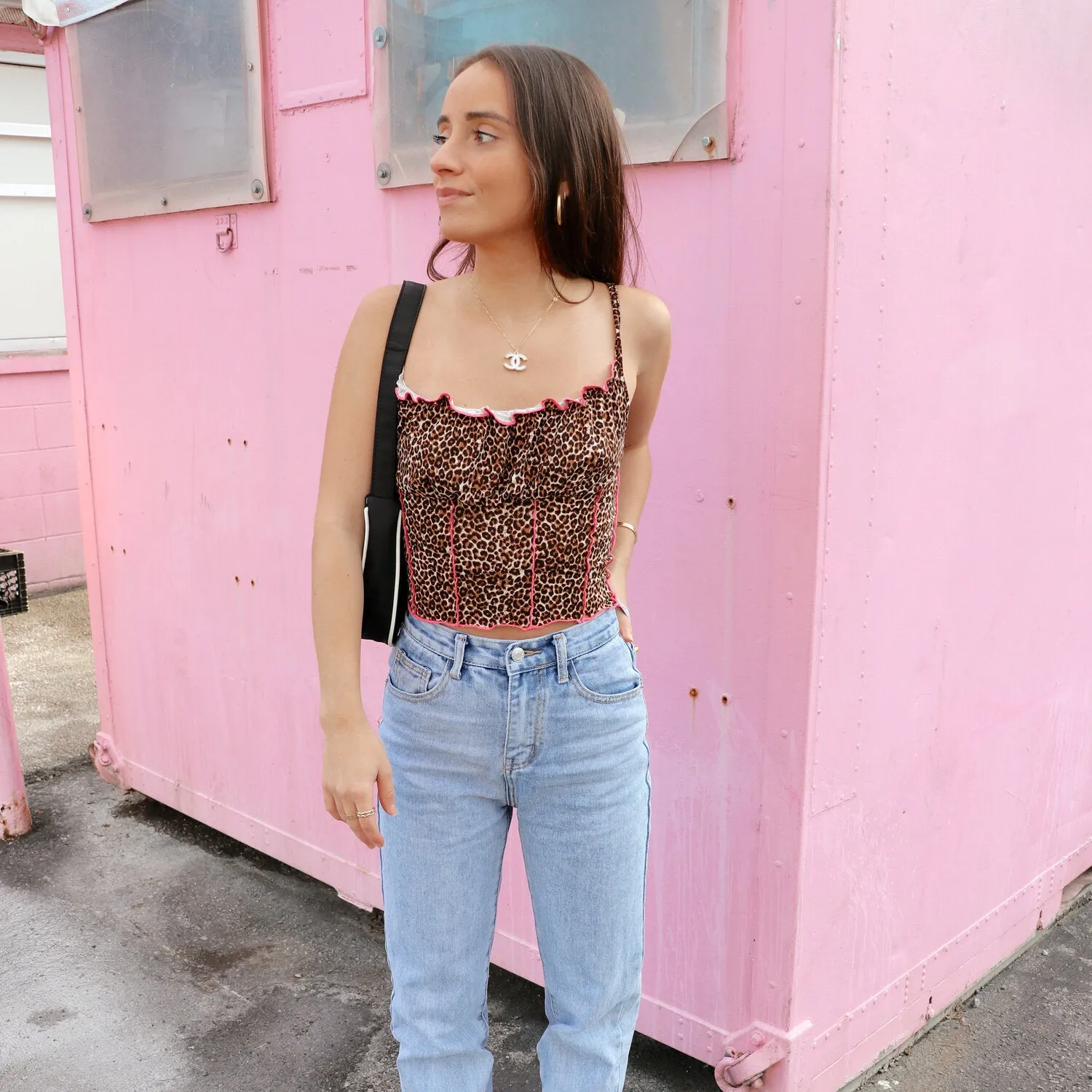 90's Baby Leopard Crop