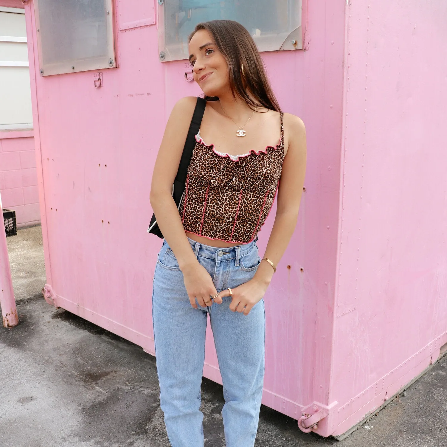 90's Baby Leopard Crop