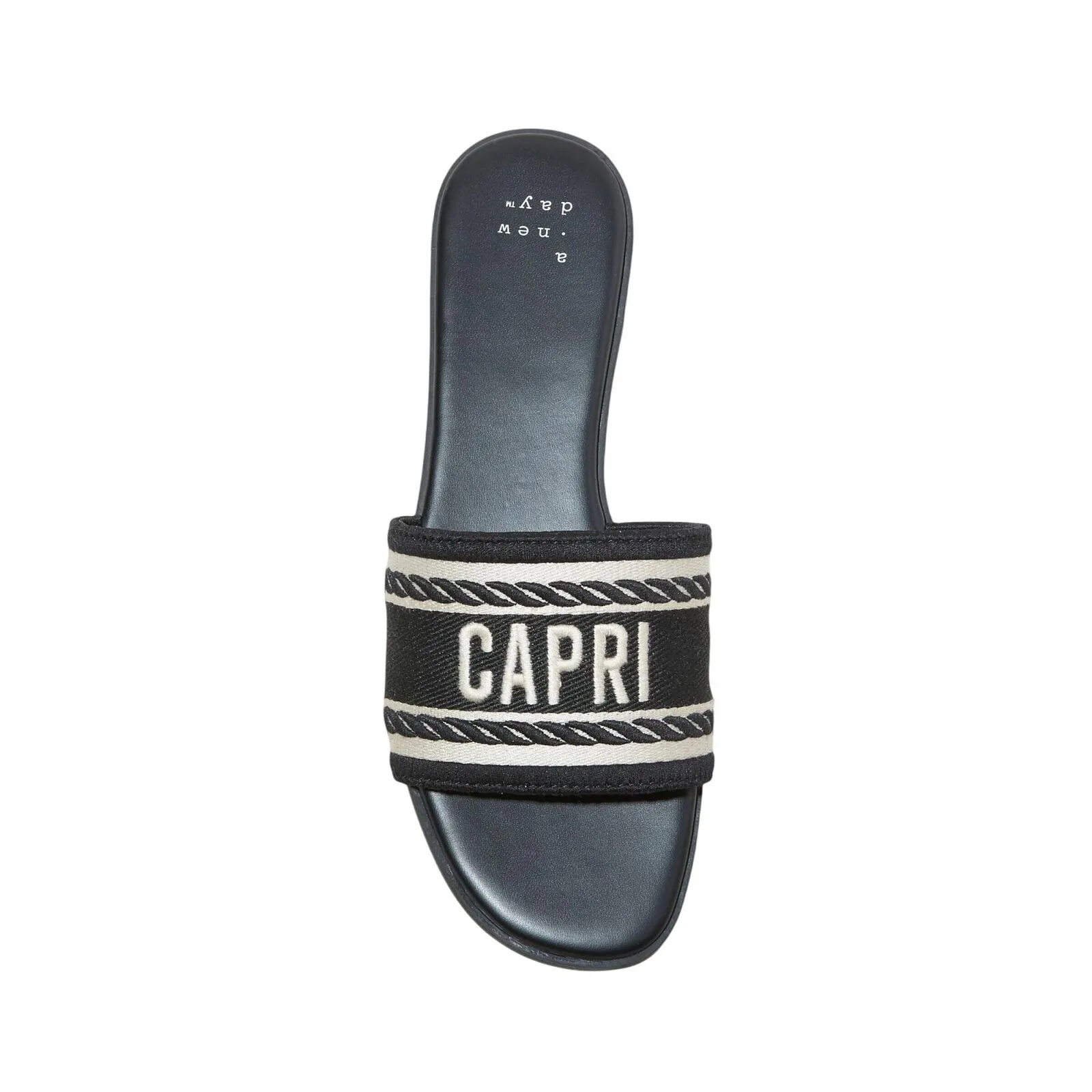 A New Day Womens Capri Nat Slide Sandals 89279352 Black 7M