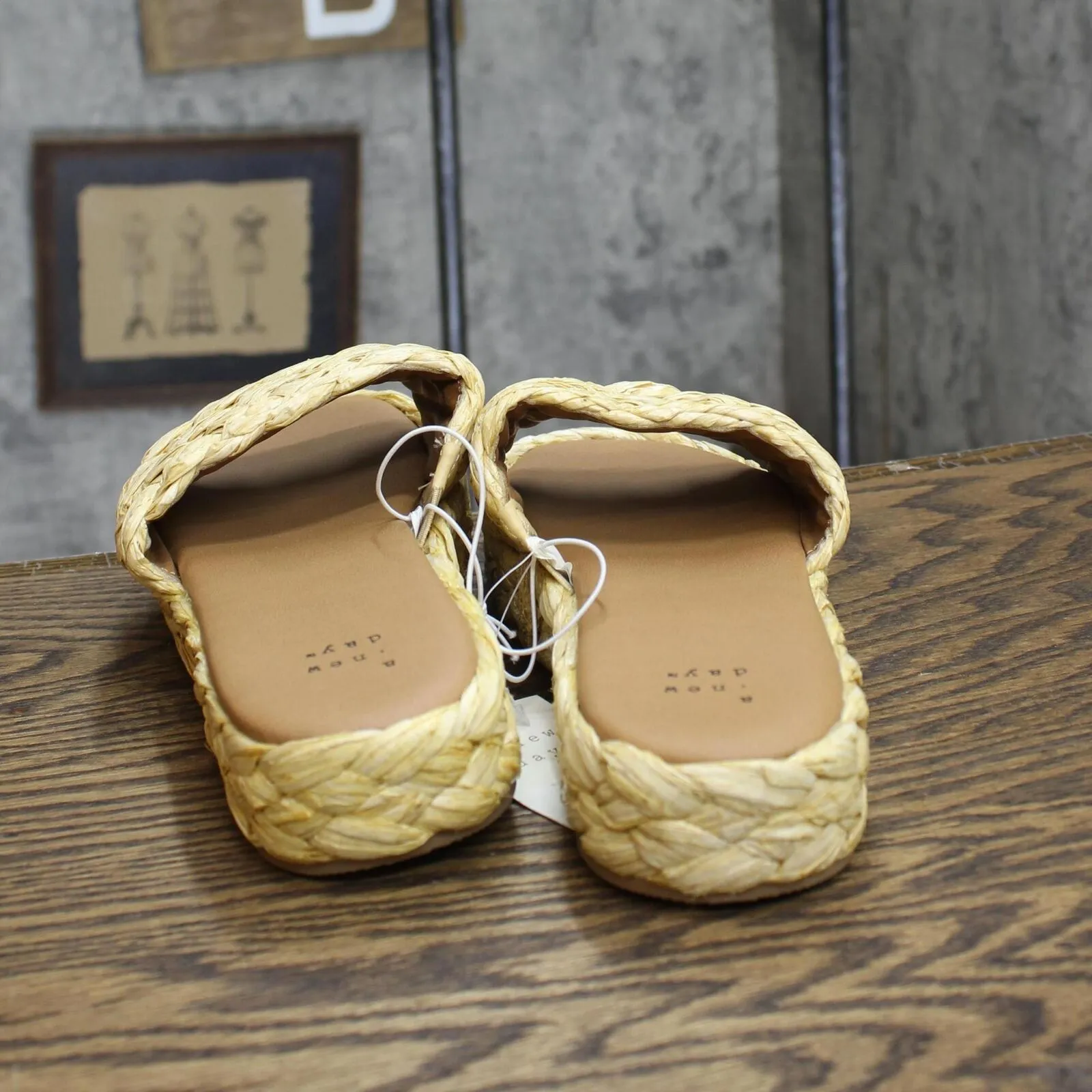 A New Day Womens Casey Flatform Slide Sandals 89998665 Beige Brown 8.5M