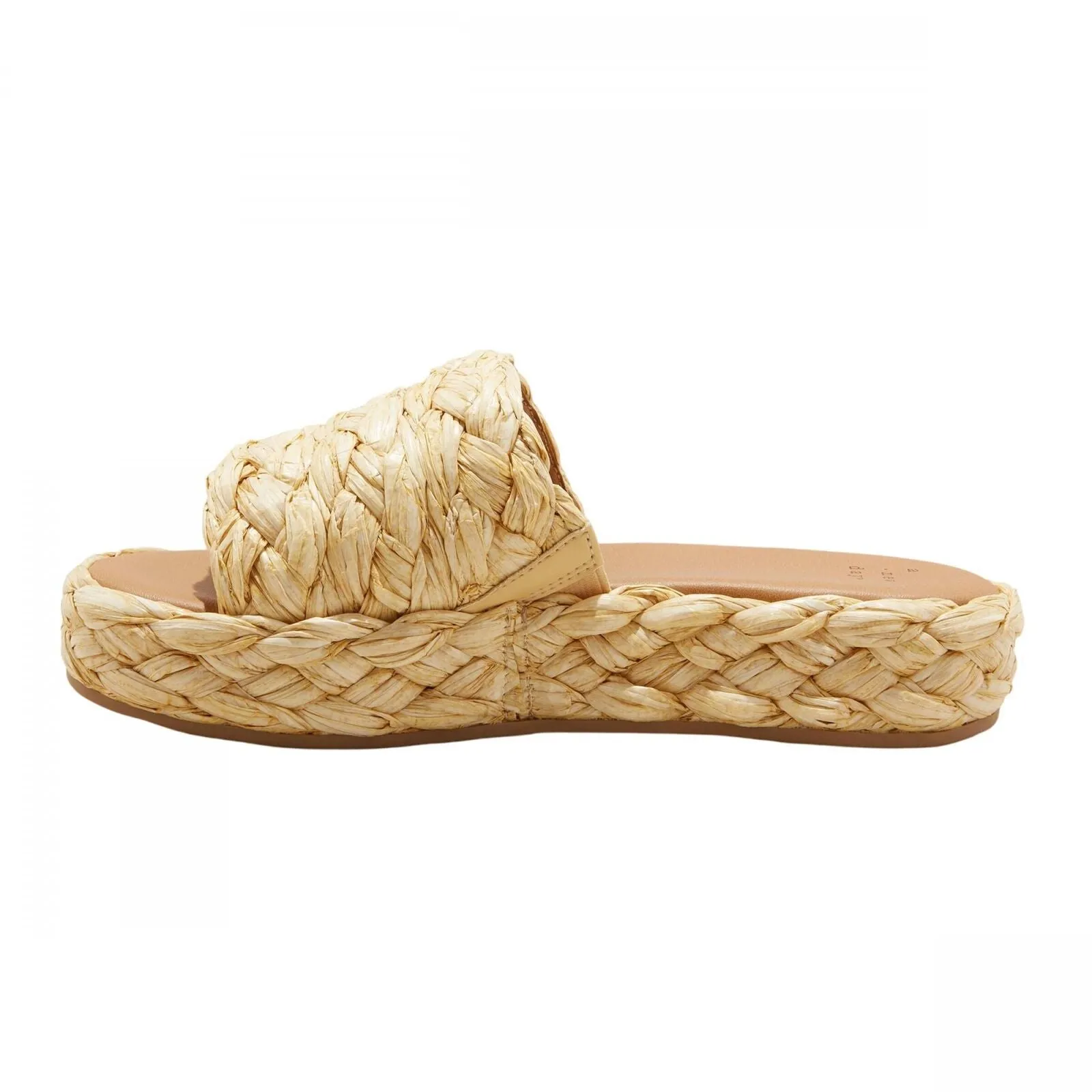 A New Day Womens Casey Flatform Slide Sandals 89998665 Beige Brown 8.5M