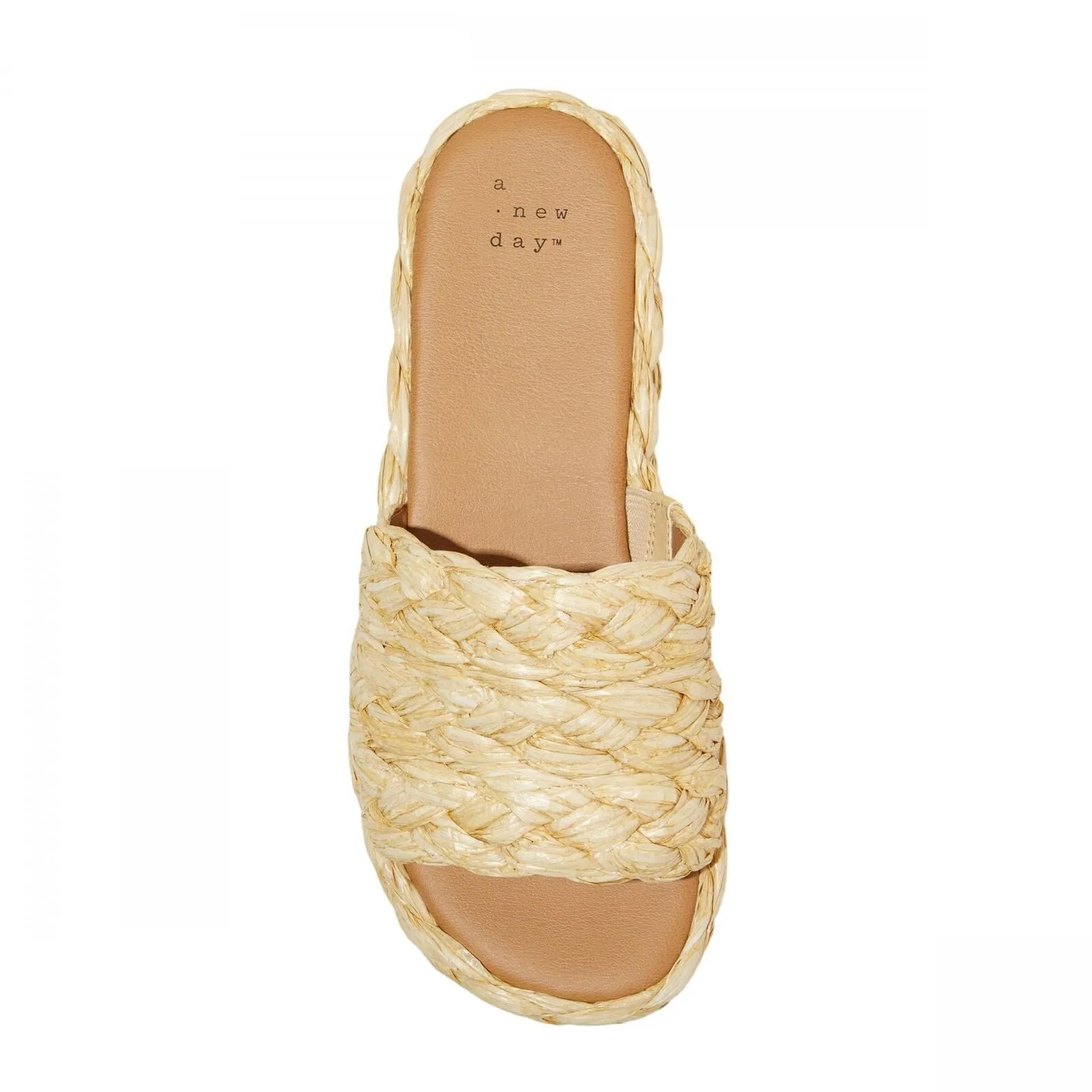 A New Day Womens Casey Flatform Slide Sandals 89998665 Beige Brown 8.5M