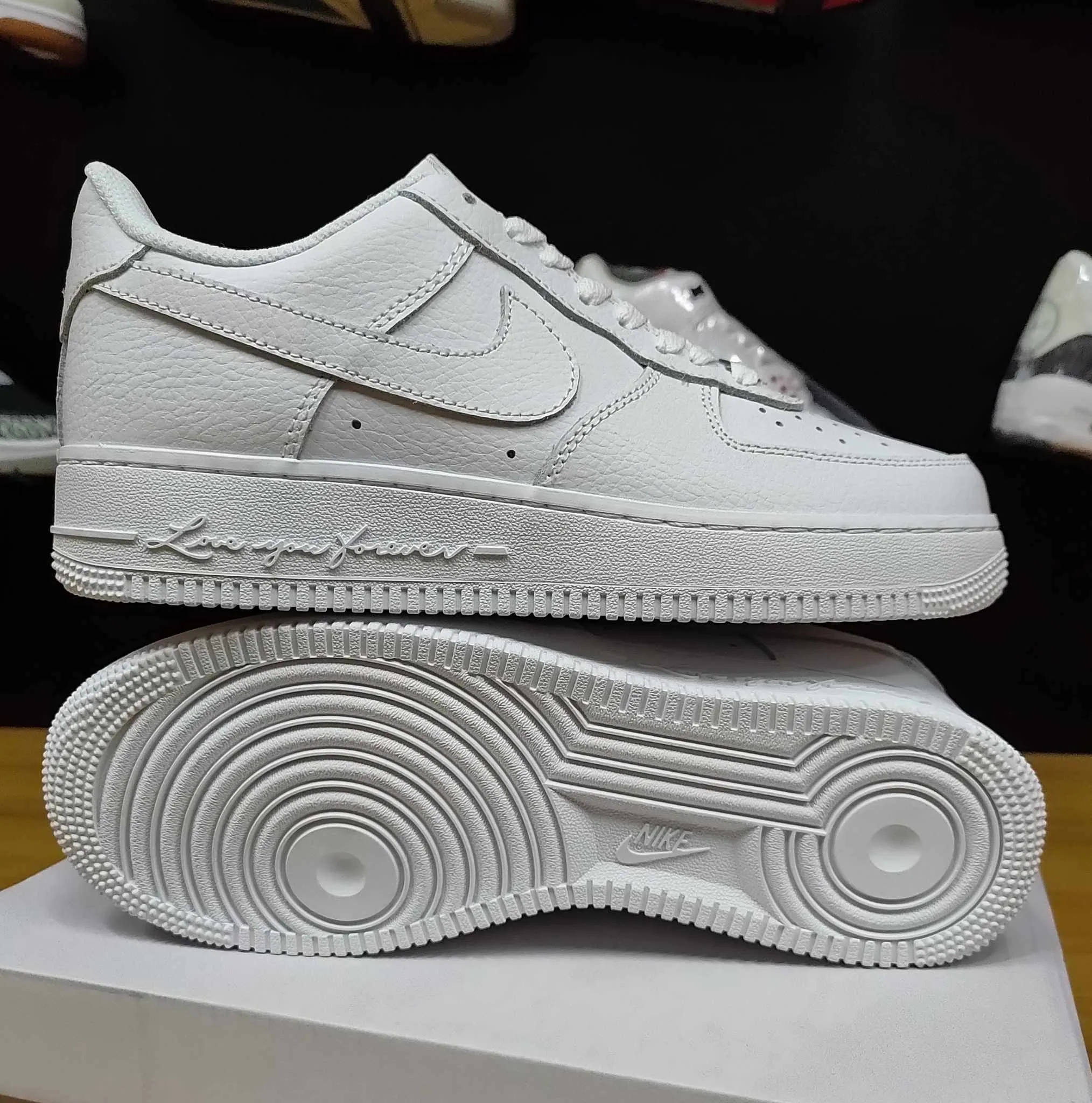AF1 Triple White "Love You Forever"