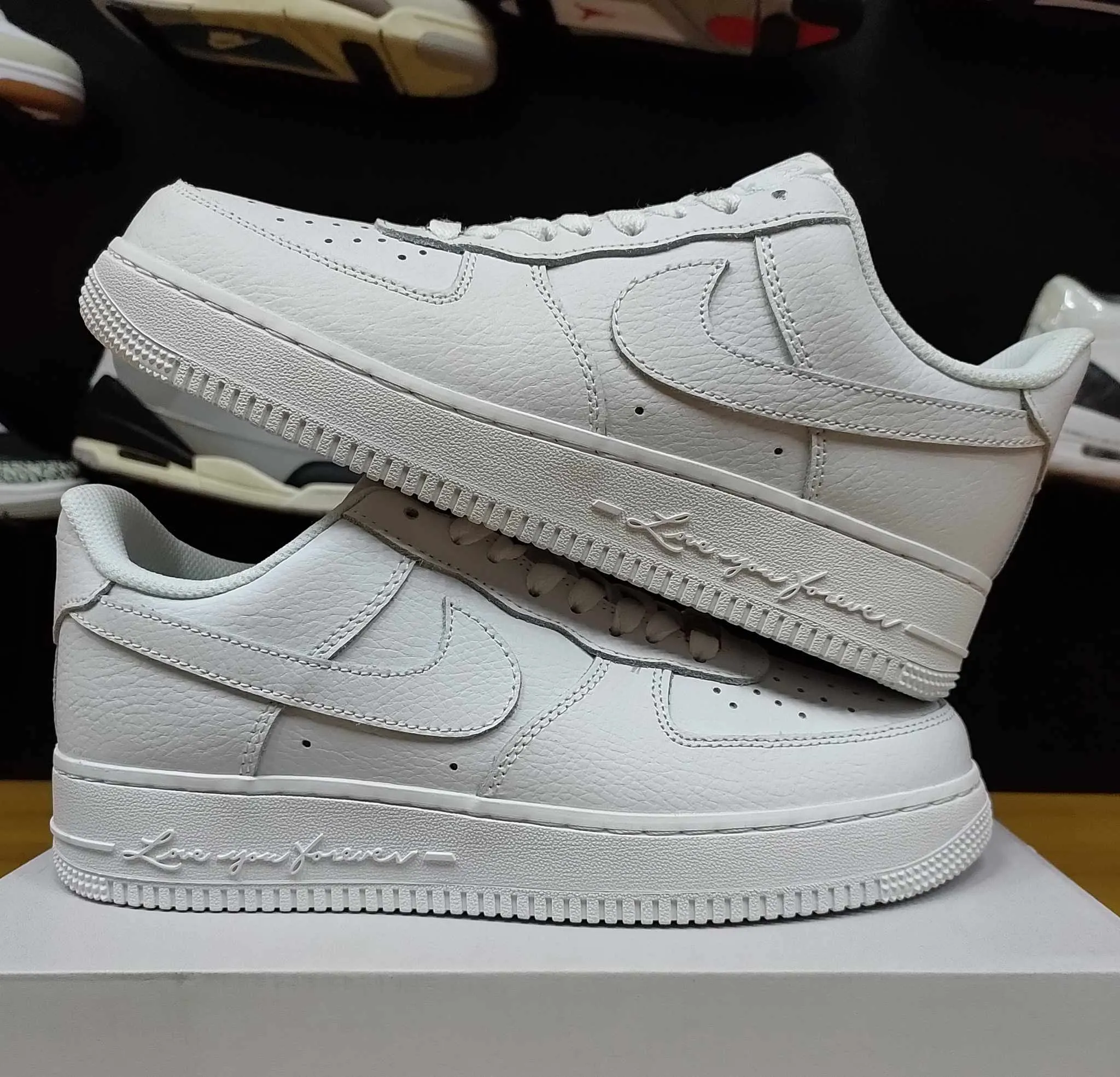 AF1 Triple White "Love You Forever"