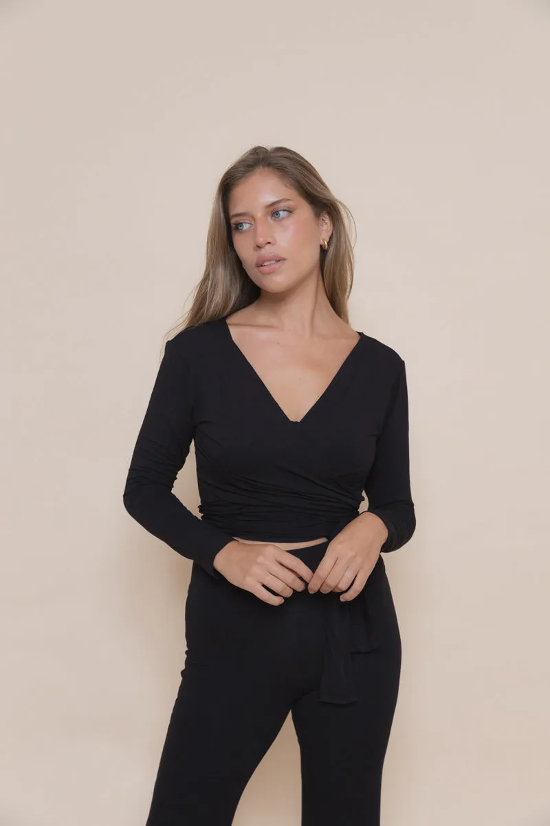 Agni Wrap Top Black