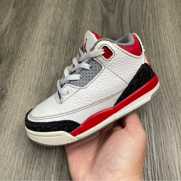 Air Jordan 3 Retro (TD) Fire Red Toddler Size 8c DM0968-160 Boys Shoes‎ Sneakers