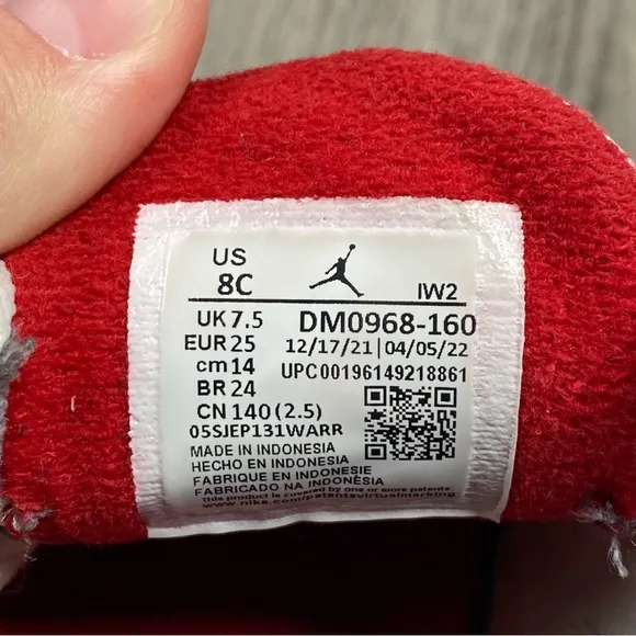 Air Jordan 3 Retro (TD) Fire Red Toddler Size 8c DM0968-160 Boys Shoes‎ Sneakers
