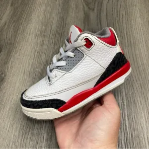 Air Jordan 3 Retro (TD) Fire Red Toddler Size 8c DM0968-160 Boys Shoes‎ Sneakers