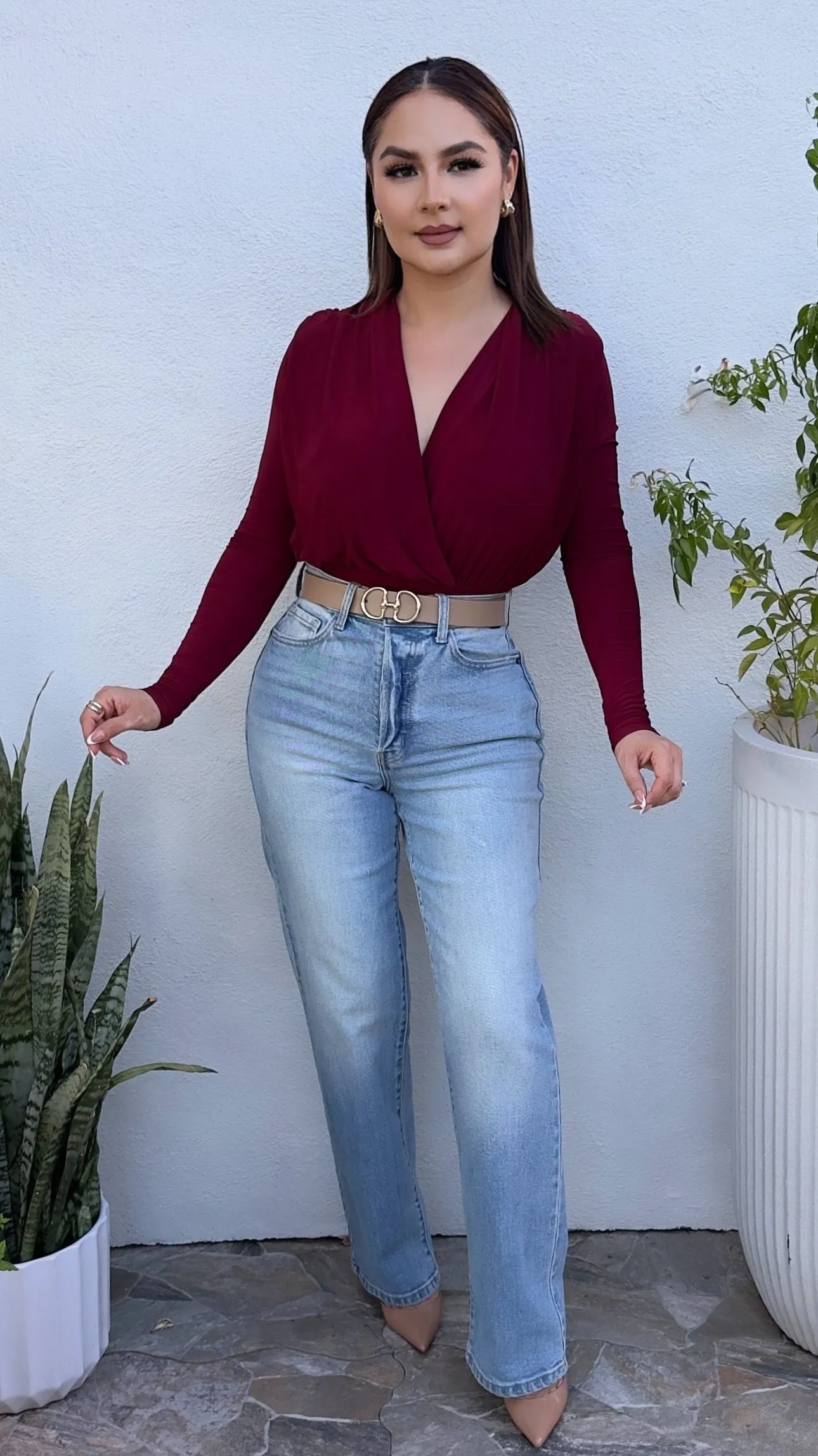 ALANI  BURGUNDY BODYSUIT