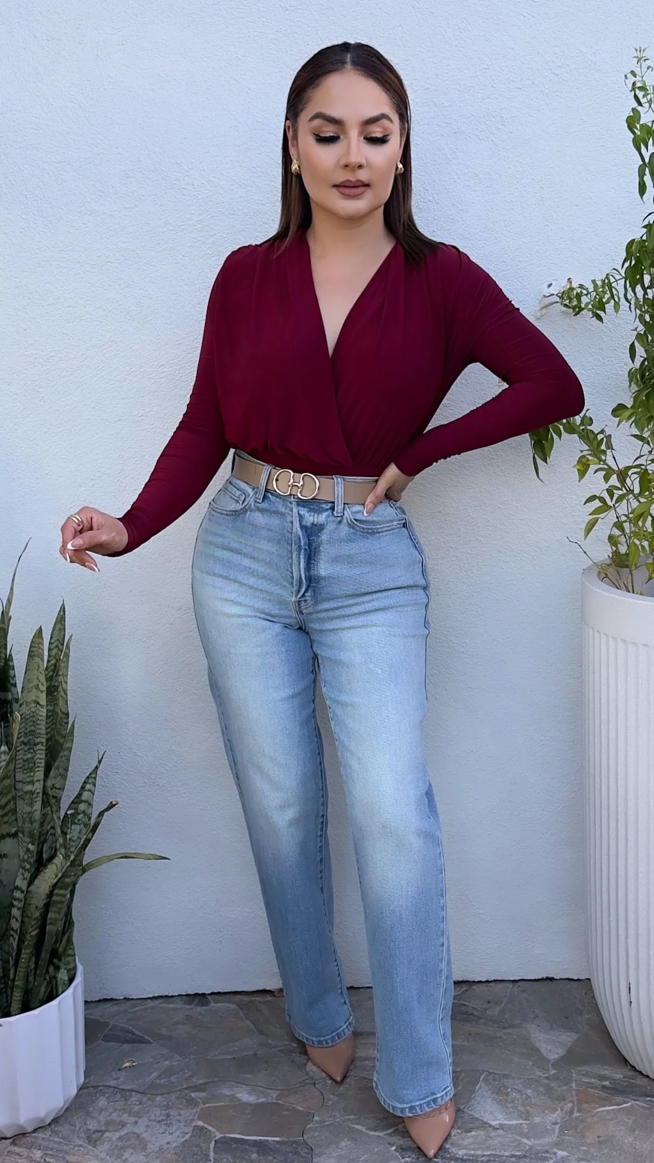 ALANI  BURGUNDY BODYSUIT
