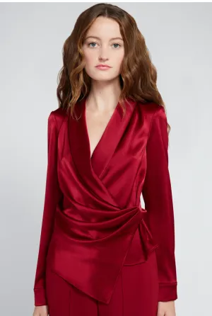 Alice & Olivia Aurora Mock Wrap Top
