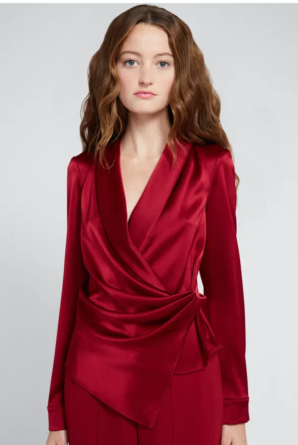 Alice & Olivia Aurora Mock Wrap Top