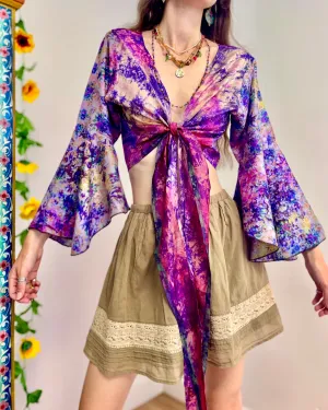 Amethyst Silk Wrap Top