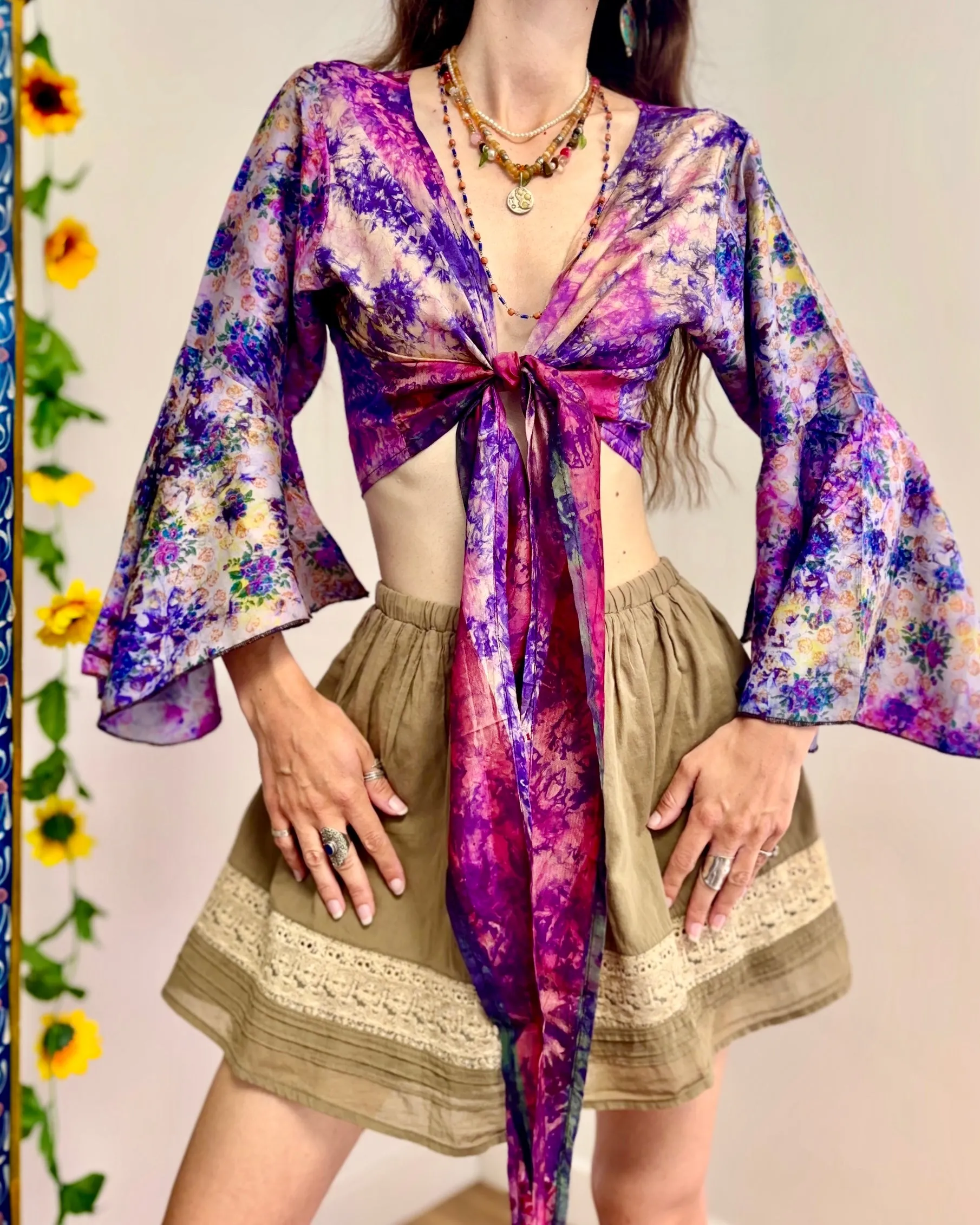 Amethyst Silk Wrap Top