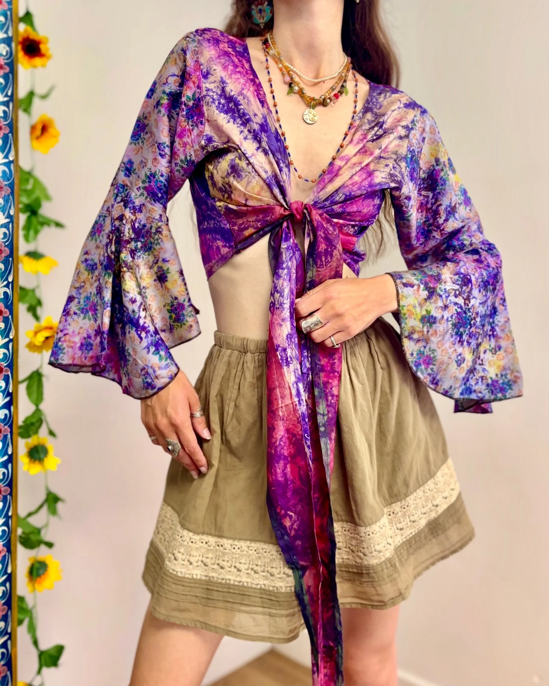 Amethyst Silk Wrap Top