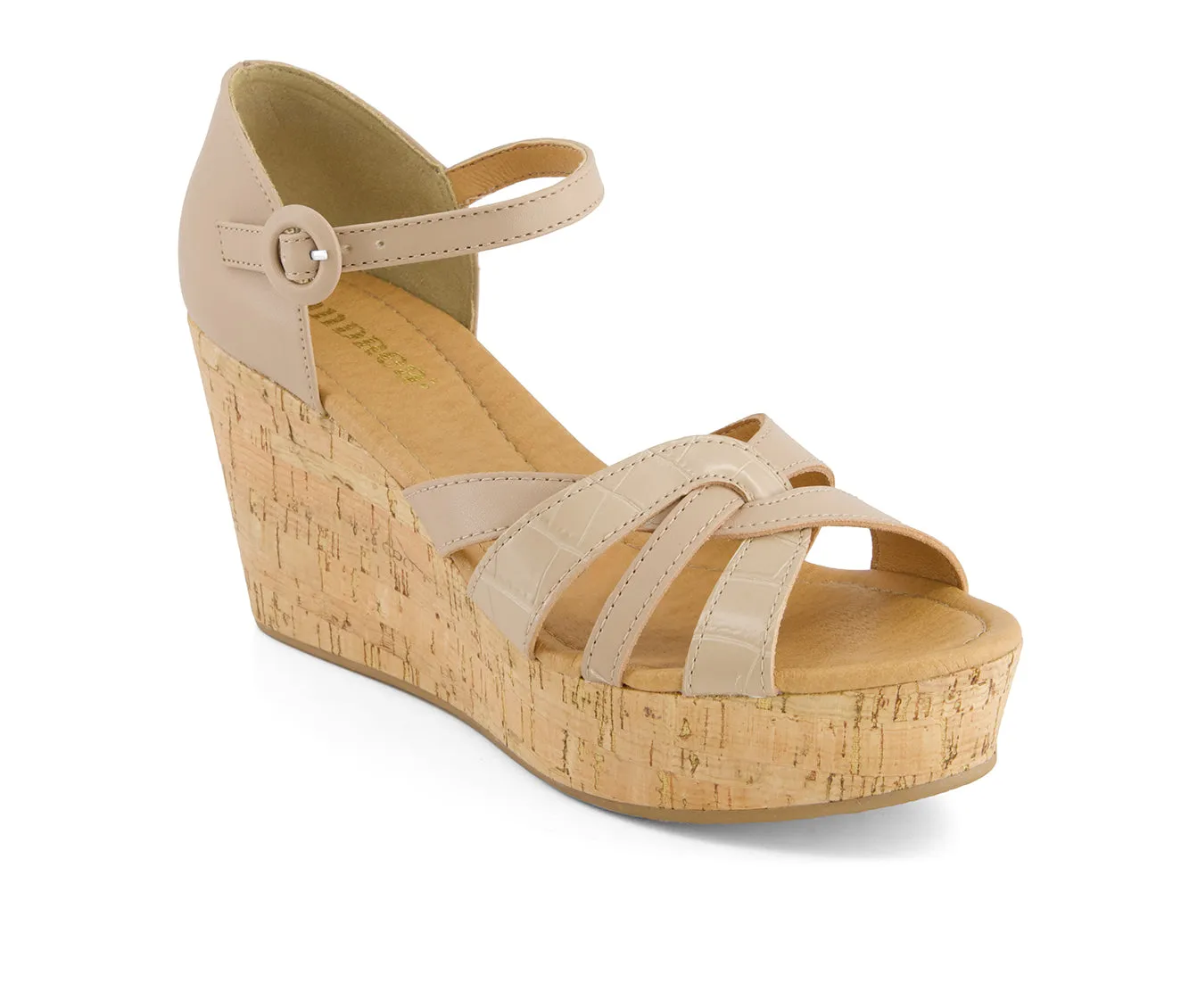 Andrea Women's Comfort Wedge Heeled Ankle Strap Sandals 67124