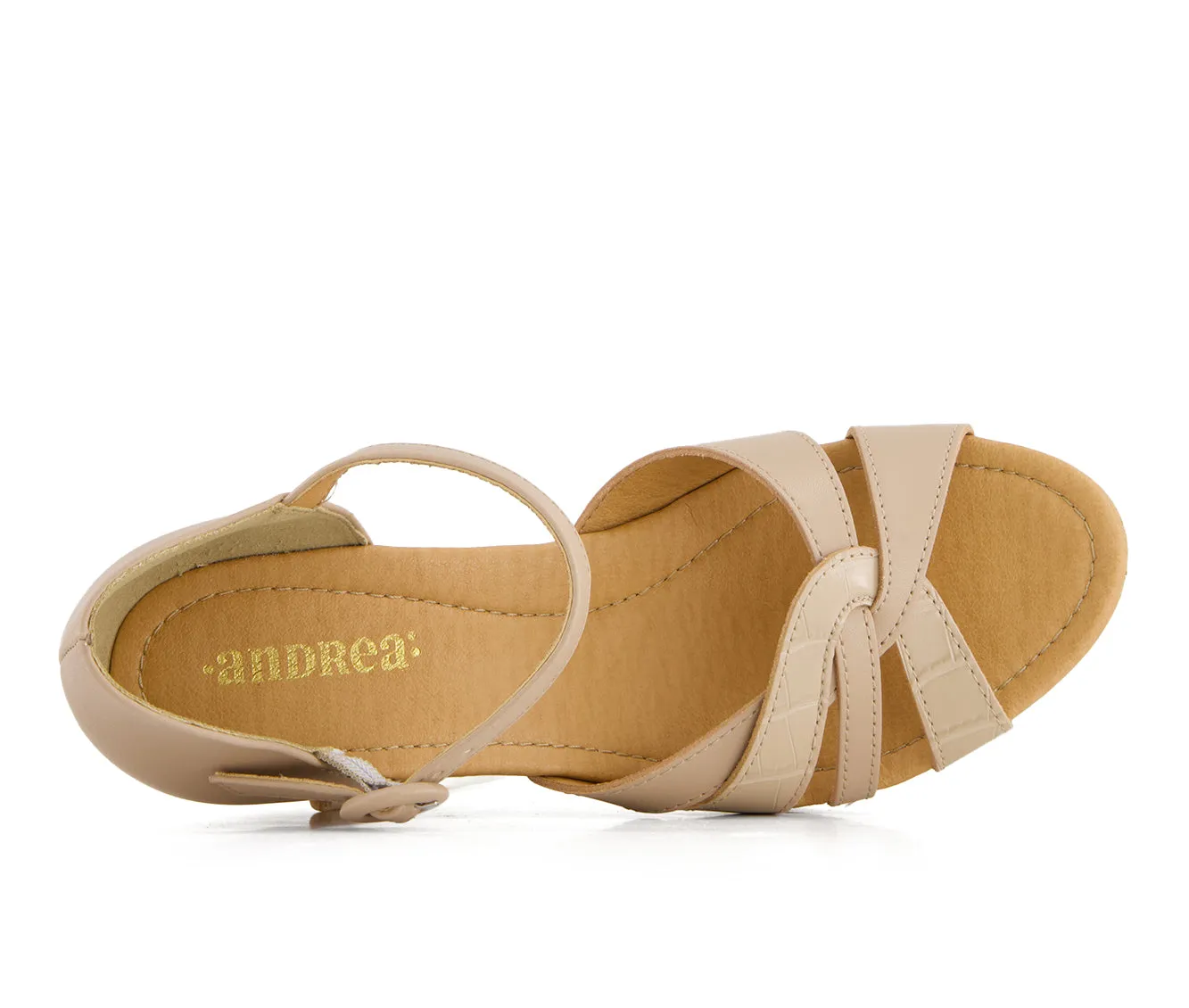 Andrea Women's Comfort Wedge Heeled Ankle Strap Sandals 67124