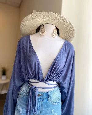 Animal Print Wrap Top