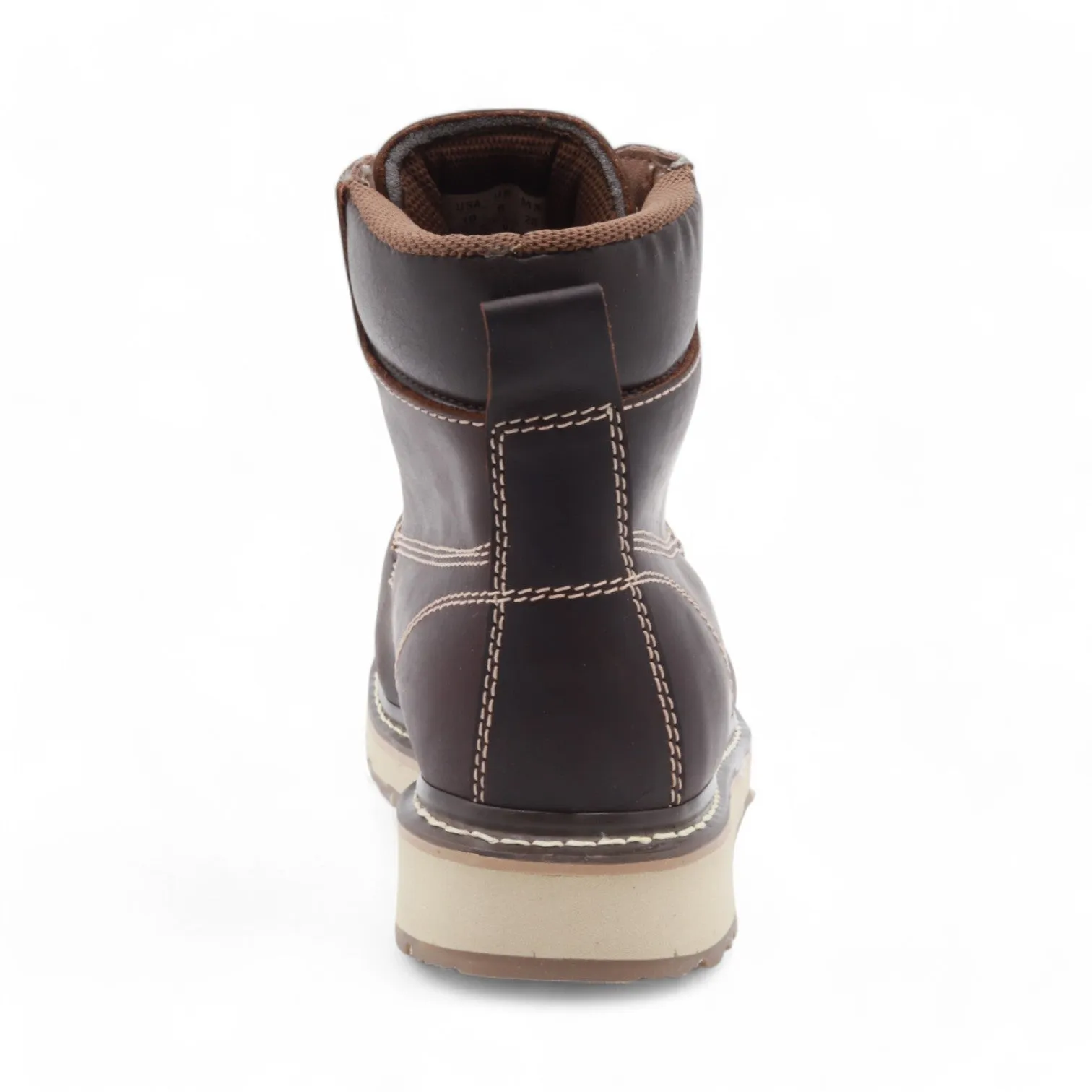 Antoa Cocoa Brown Leather Composite Safety Toe Short Boots