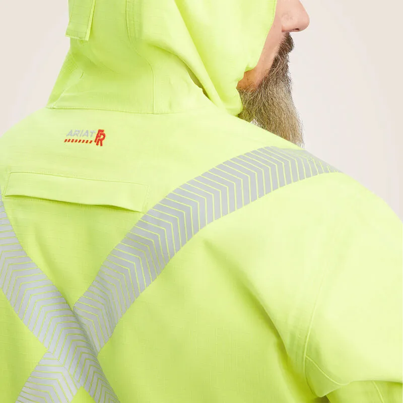 Ariat Men's FR Hi-Vis Hooded WP Workwear Jacket Yellow - 10041788