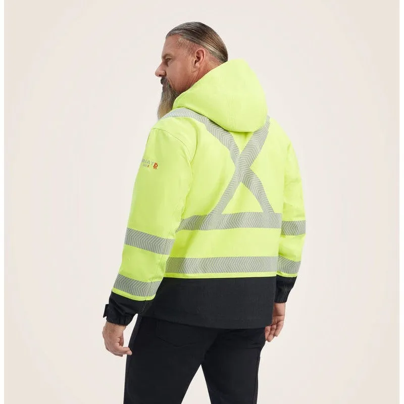 Ariat Men's FR Hi-Vis Hooded WP Workwear Jacket Yellow - 10041788
