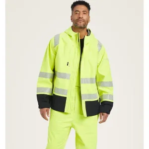 Ariat Men's FR Hi-Vis Hooded WP Workwear Jacket Yellow - 10041788