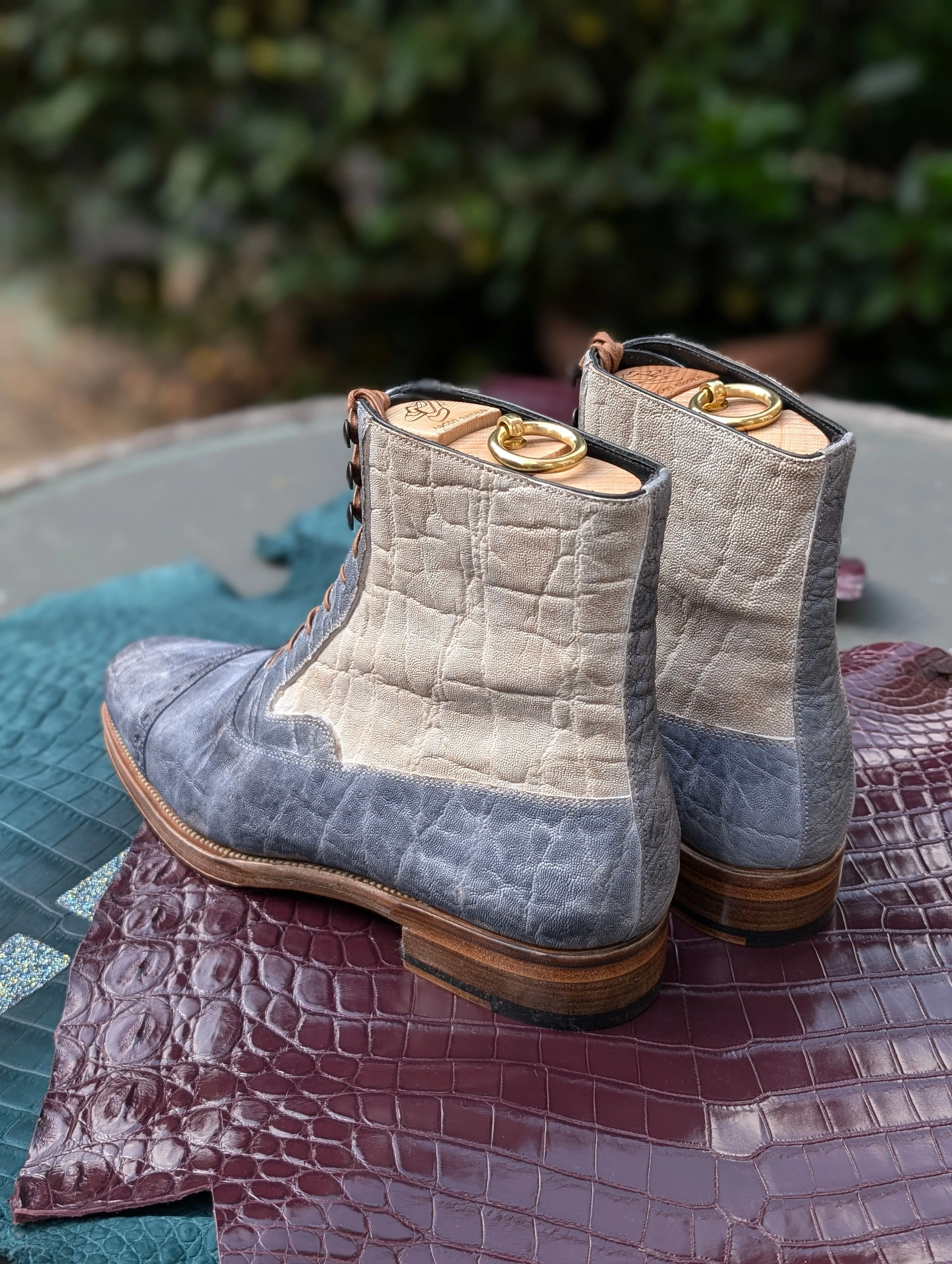 Ascot High Boots - Grey & Taupe Elephant
