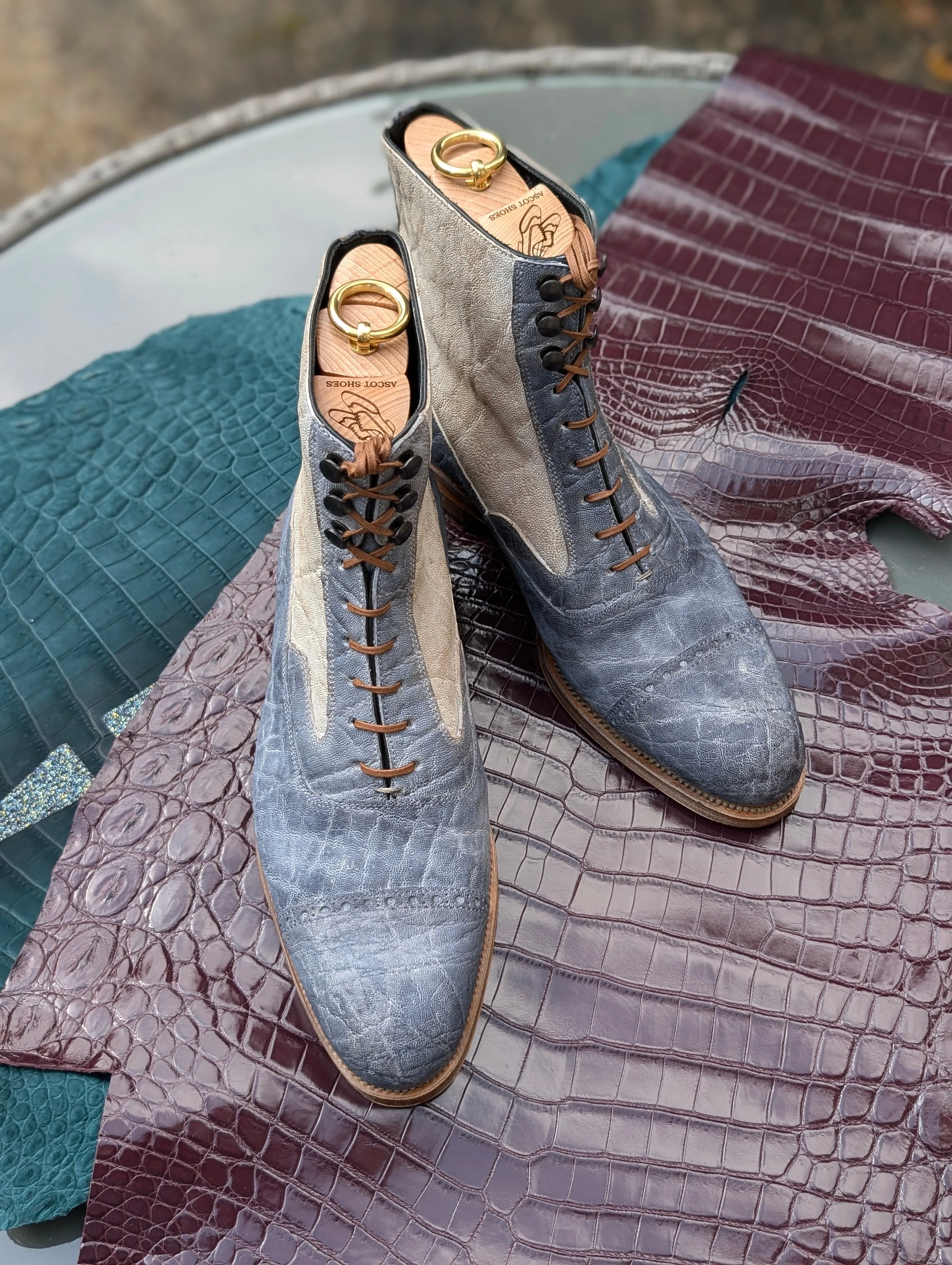 Ascot High Boots - Grey & Taupe Elephant