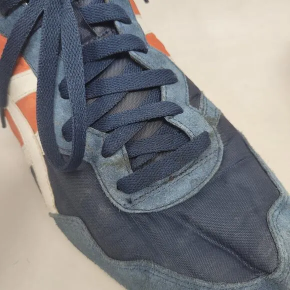 Asics Onitsuka Tiger Serrano Sneakers Mens 12 Navy Orange Retro Stripes D109L