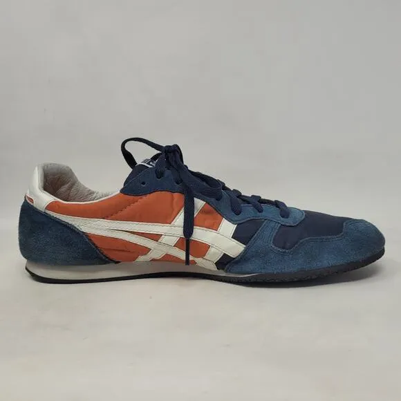 Asics Onitsuka Tiger Serrano Sneakers Mens 12 Navy Orange Retro Stripes D109L