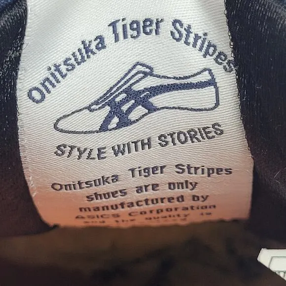 Asics Onitsuka Tiger Serrano Sneakers Mens 12 Navy Orange Retro Stripes D109L