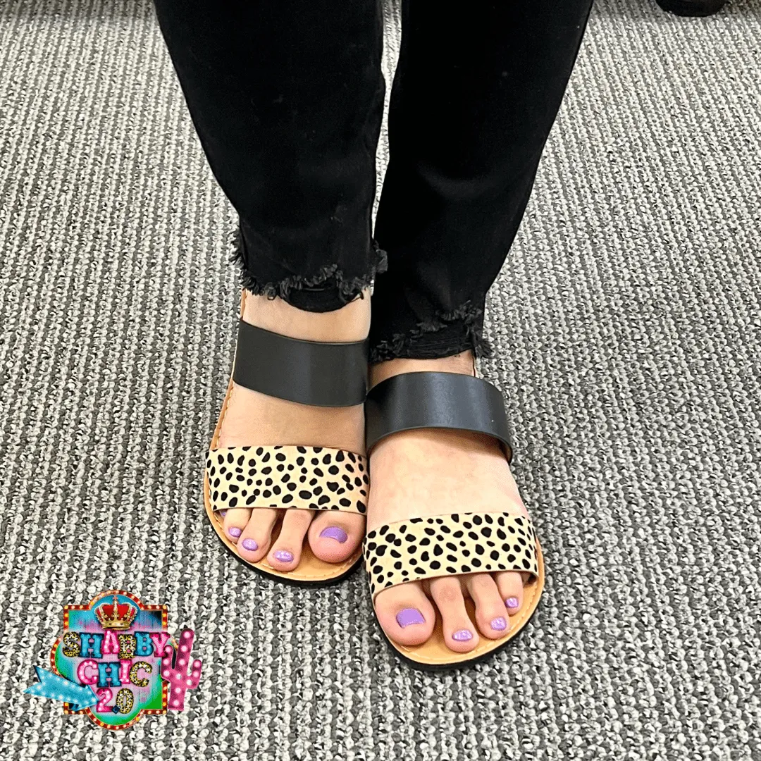 Athena Sandals - Tan/Black Leopard