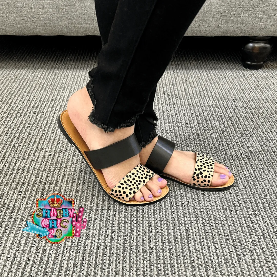 Athena Sandals - Tan/Black Leopard