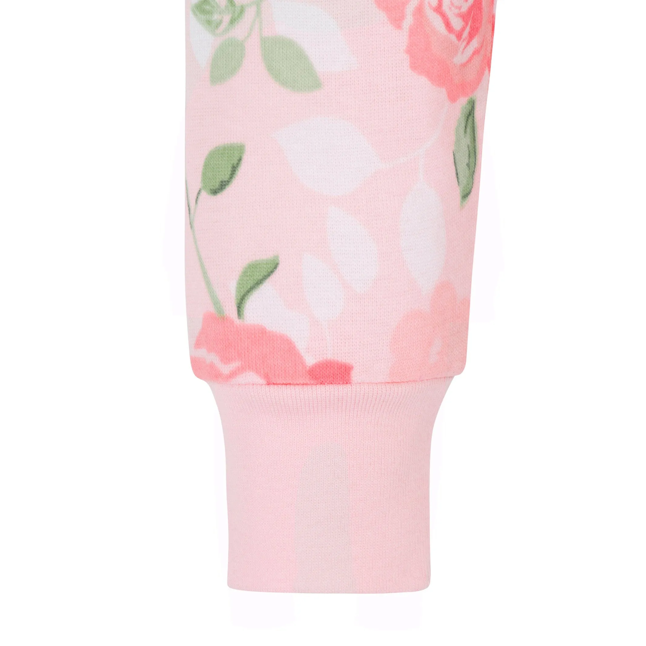 Baby Girls Pink Roses Organic Coveralls