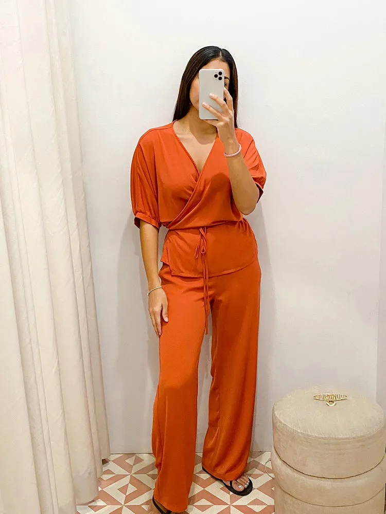 Balloon Sleeve Wrap Top