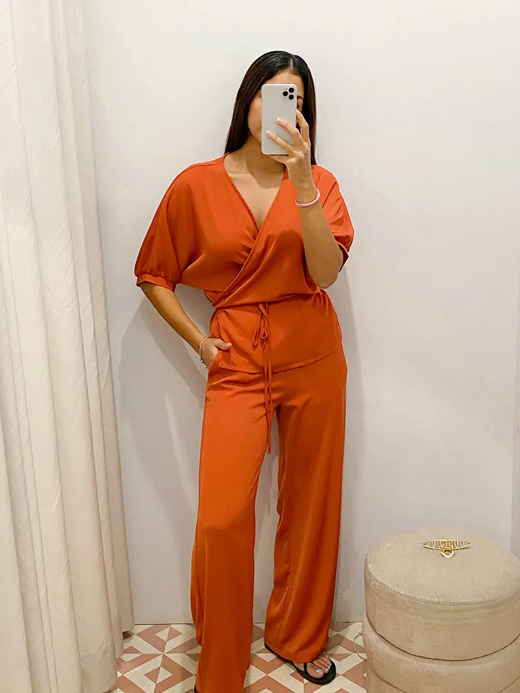 Balloon Sleeve Wrap Top