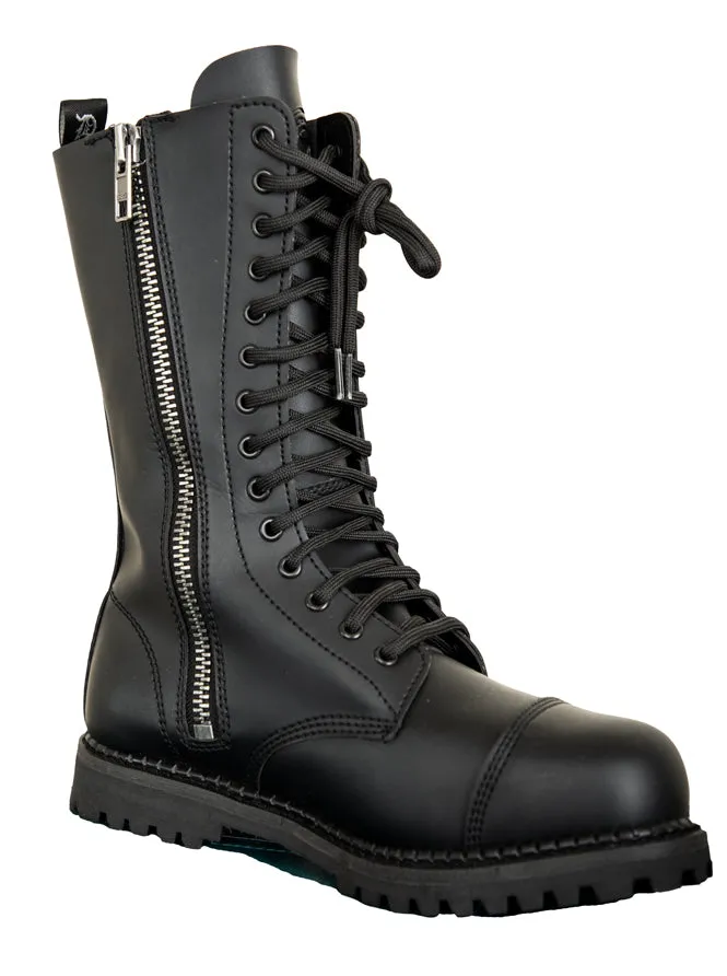 Basic Military Style Mid-Calf Lace Up Rave Boots