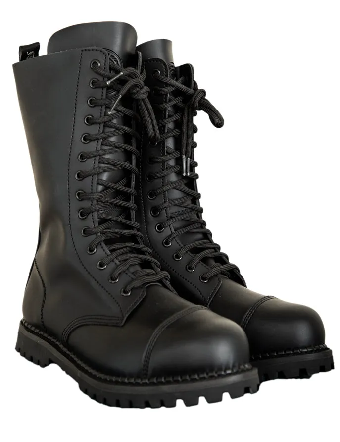 Basic Military Style Mid-Calf Lace Up Rave Boots