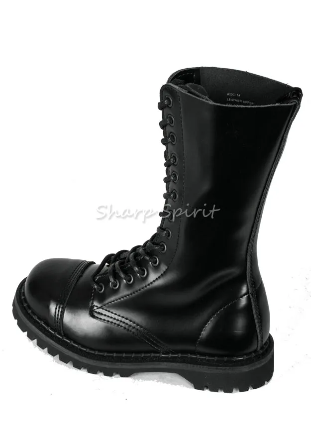 Basic Military Style Mid-Calf Lace Up Rave Boots