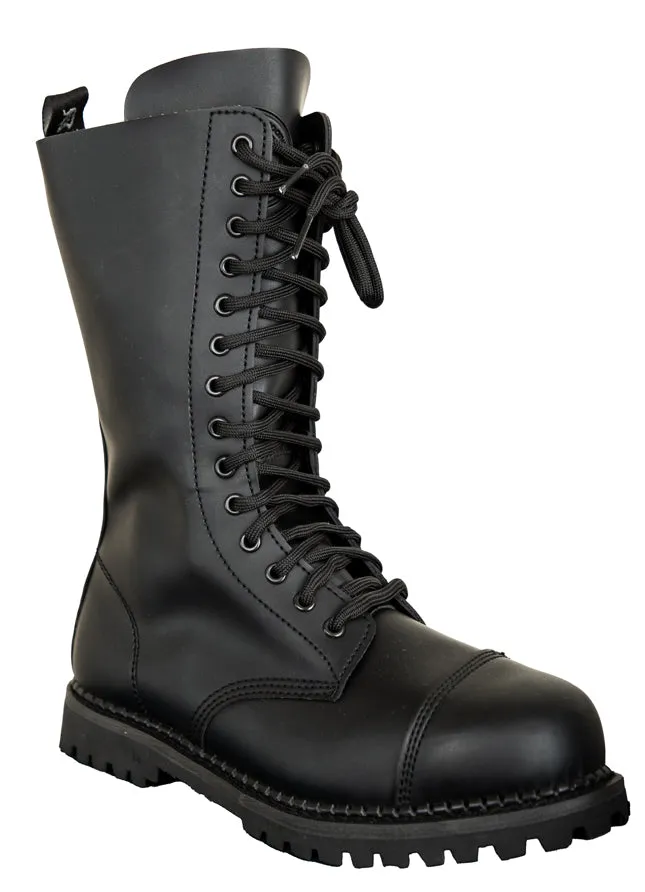 Basic Military Style Mid-Calf Lace Up Rave Boots