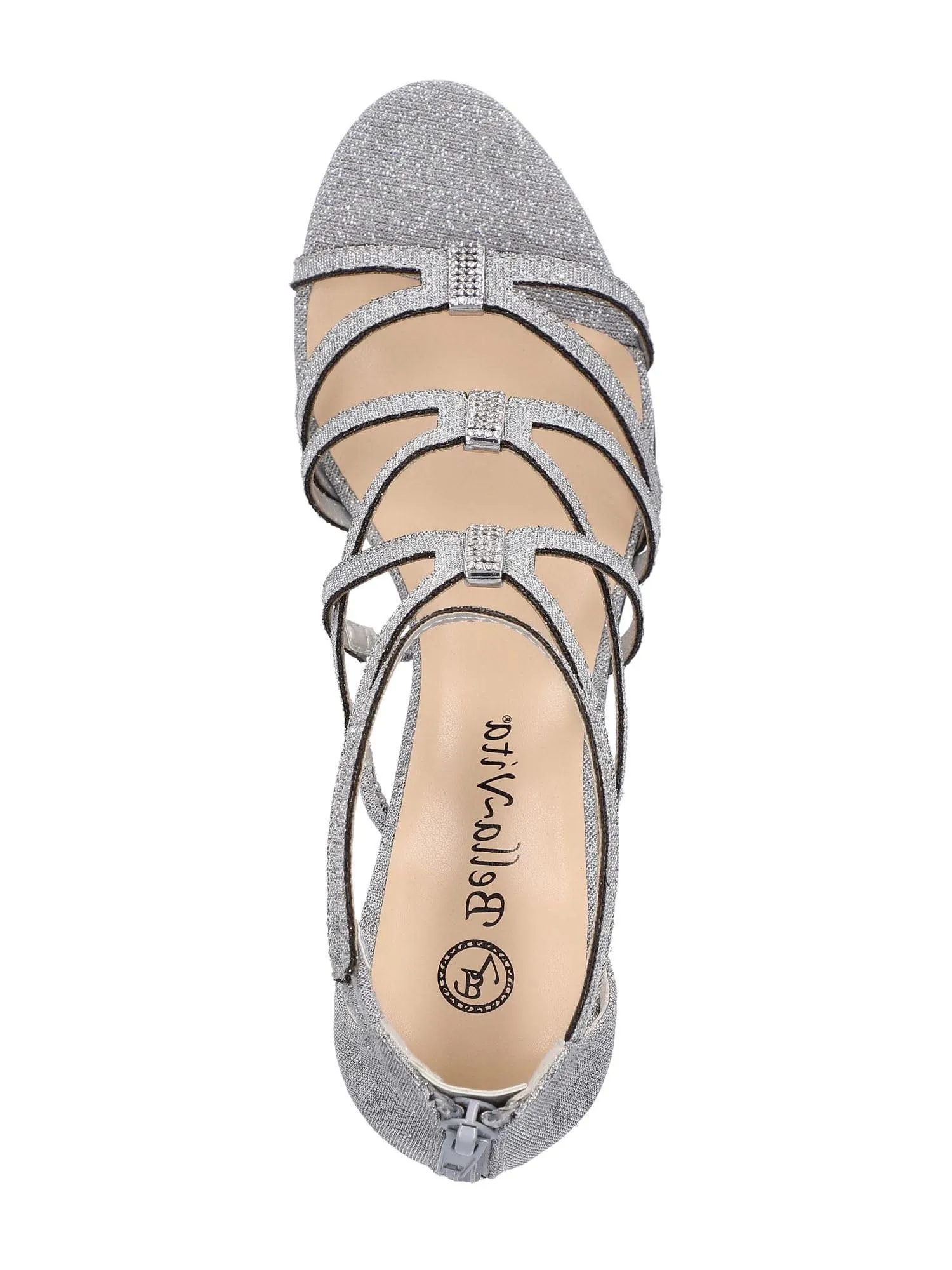 Bella Vita Womens Karlette Caged Gladiator Sandals Silver 11 Wide (C,D,W)