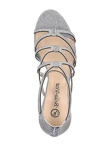 Bella Vita Womens Karlette Caged Gladiator Sandals Silver 7.5 Medium (B,M)