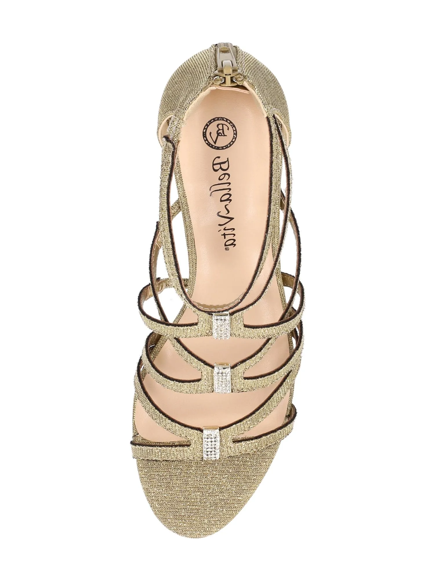 Bella Vita Womens Karlette Strappy Glitter Gladiator Sandals Gold 7 Medium (B,M)