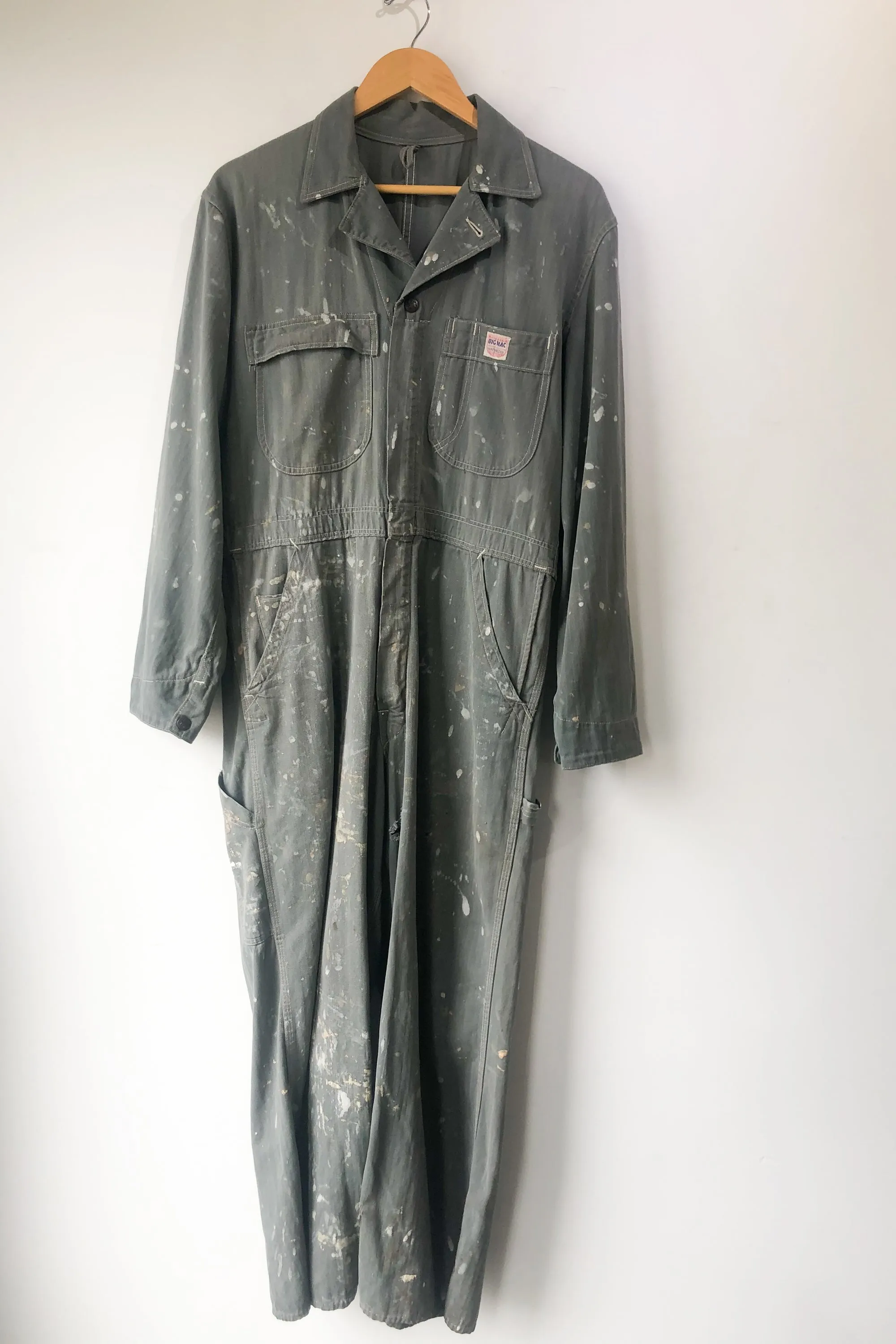 Big Mac Sage Green Destroyed Coveralls