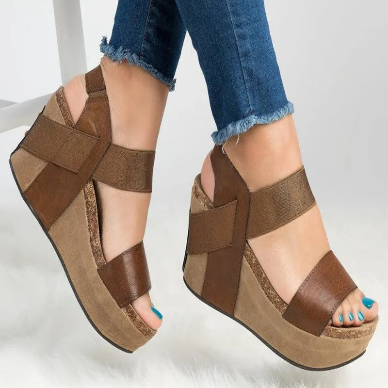 Big Strap Wedge Sandals