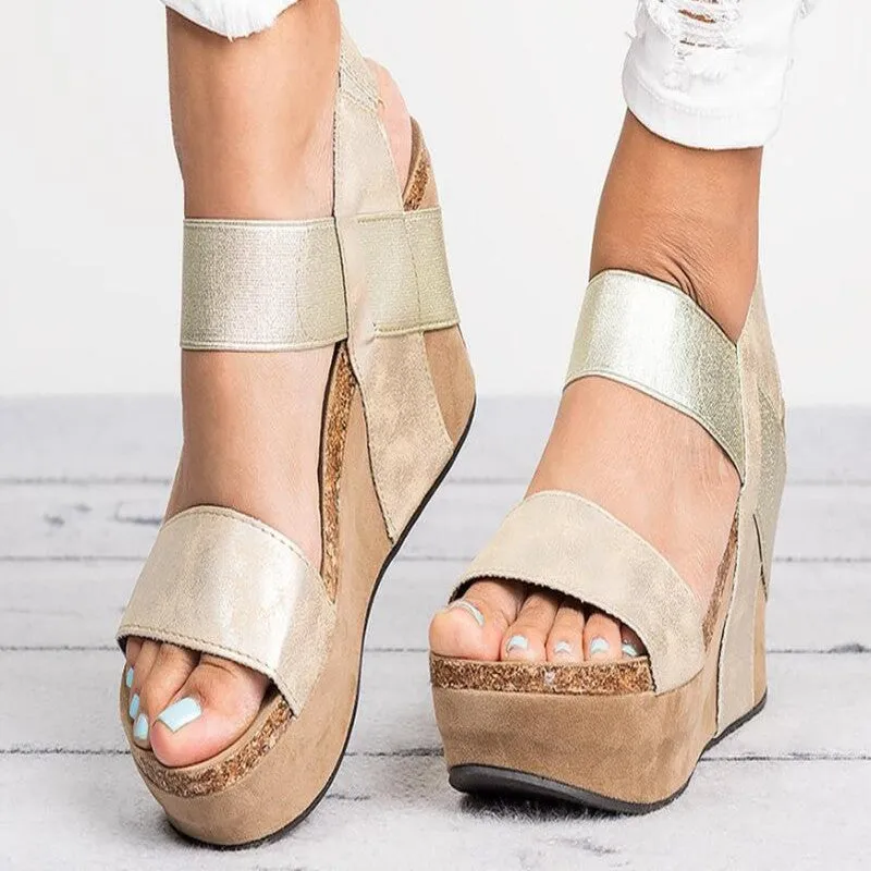 Big Strap Wedge Sandals