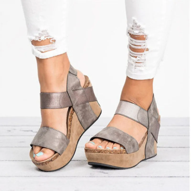 Big Strap Wedge Sandals