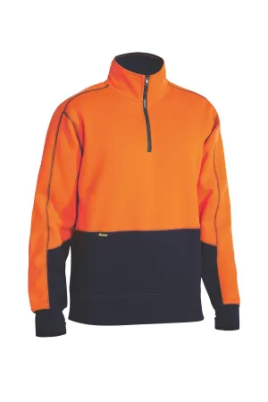 Bisley Hi Vis 1/4 Zip Pullover Fleece